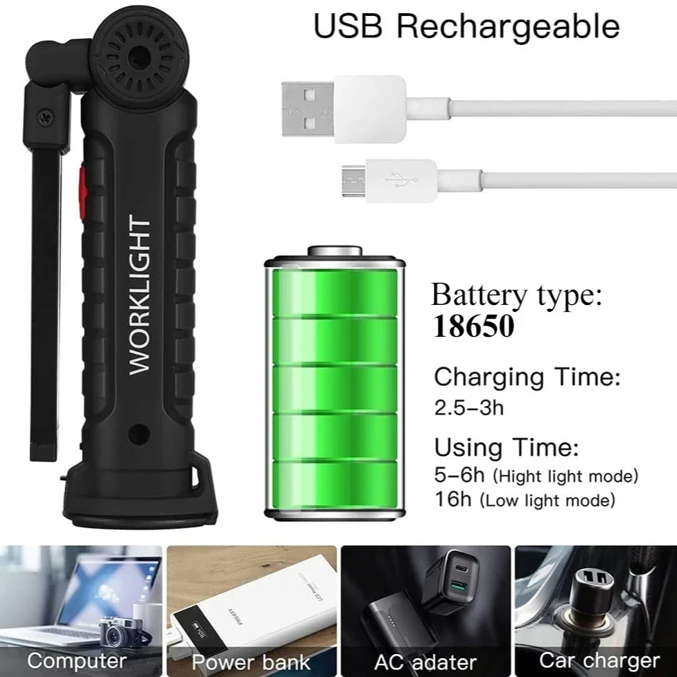 Portable COB LED Flashlight US - Outdoor Adventures recension och pris