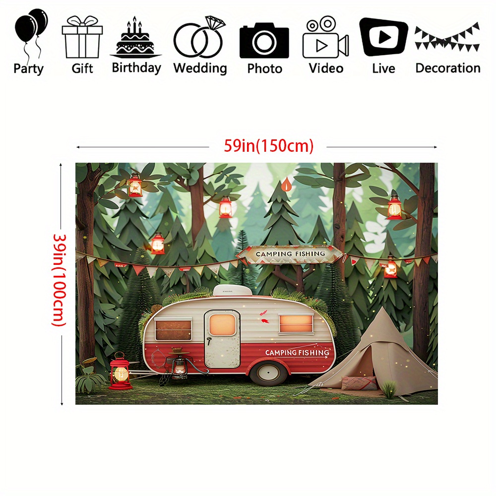 Polyester Jungle camping theme - Outdoor Adventure Birthday Party recension och pris