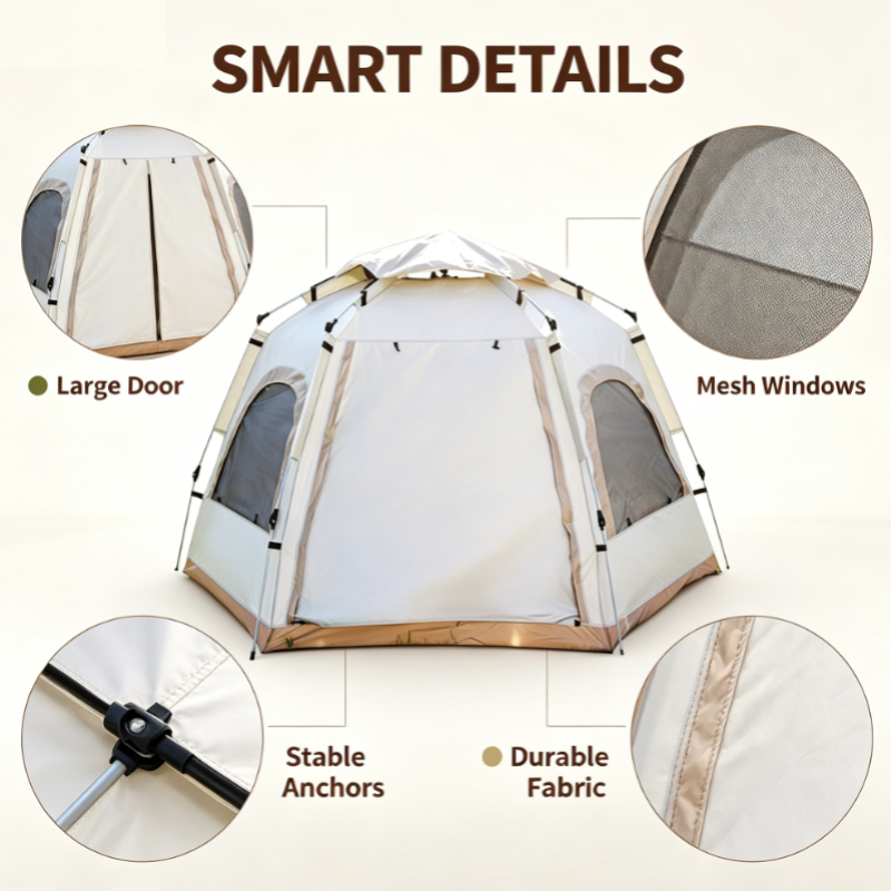 White Hexagonal Pop-Up Camping - Outdoor Adventure Uva recension och pris