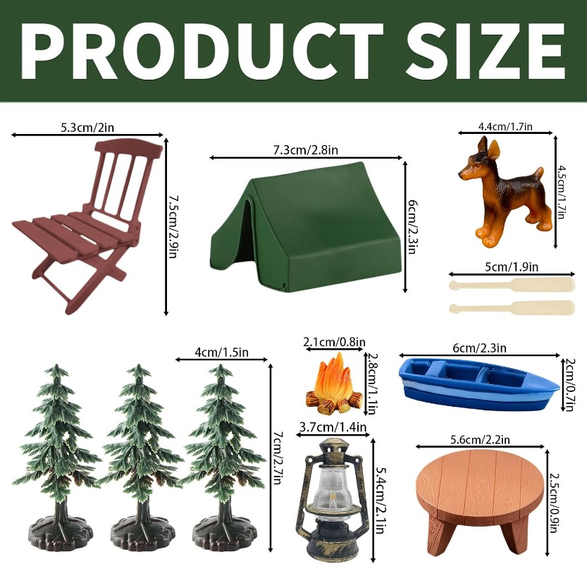 12pcs Camping Cake Decorations - Outdoor Adventure Birthday Party recension och pris