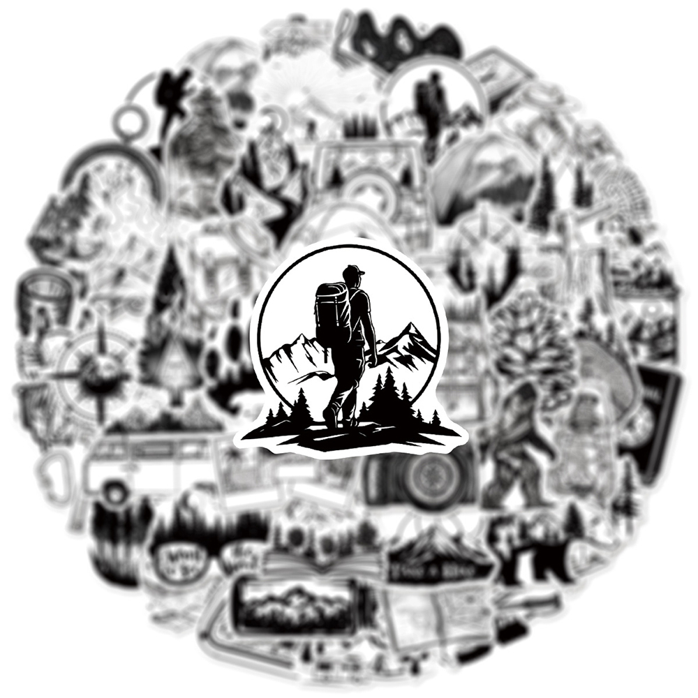 10/30/50pcs Black White Outdoo - Outdoor Adventure Girls recension och pris
