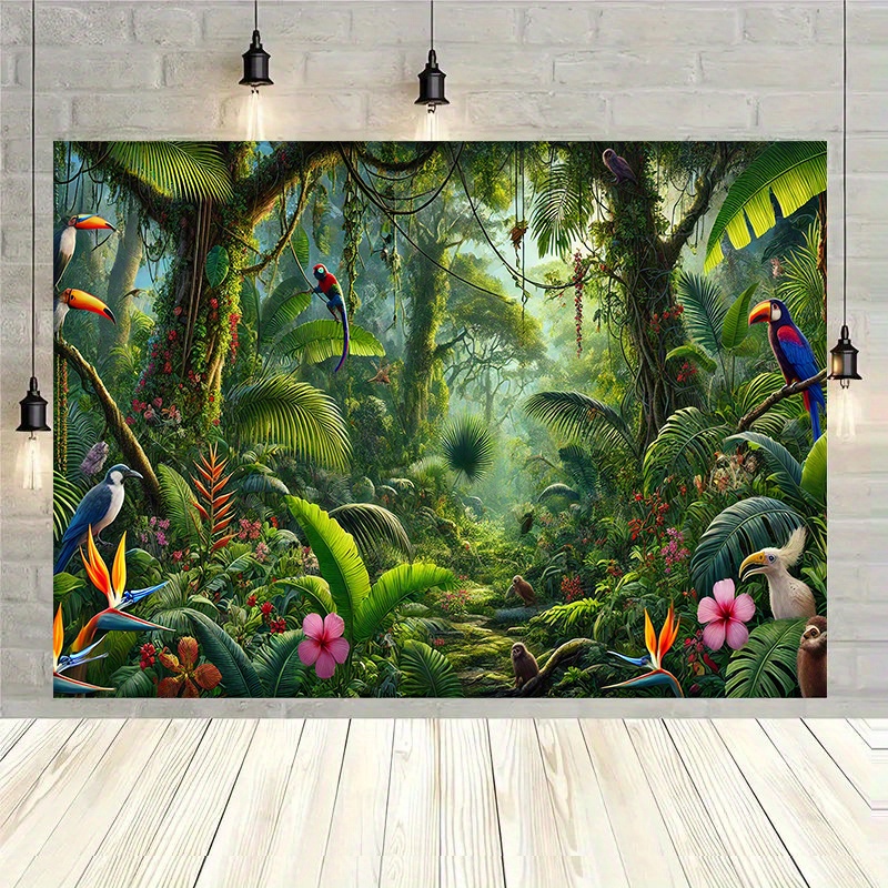 1pc Jungle Adventure Backgroun - Outdoor Adventure Birthday Party recension och pris